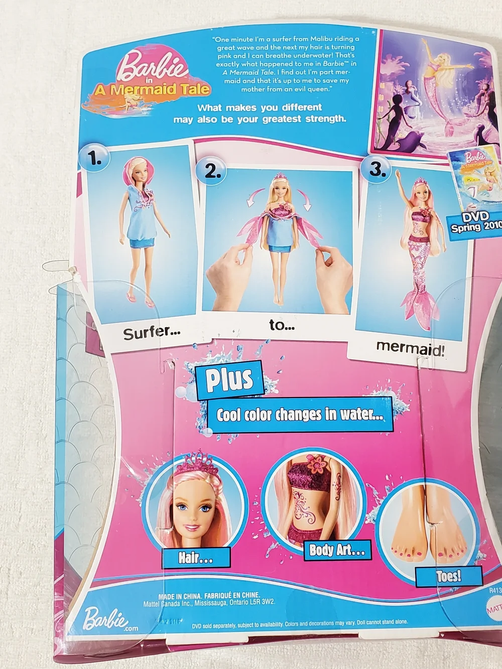 Vintage 2009 Mattel Barbie in A Mermaid Tale Merliah 2-in-1 Doll Color Change